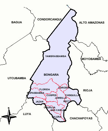 MAPA DE LA PROVINCIA DE BONGARA