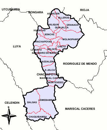 MAPA DE LA PROVINCIA DE CHACHAPOYAS