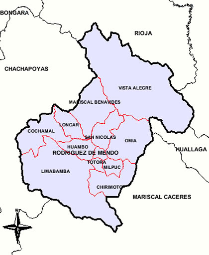 MAPA DE LA PROVINCIA DE RODRIGUEZ DE MENDOZA