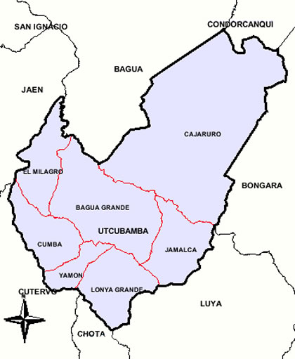 MAPA DE LA PROVINCIA DE UTCUBAMBA
