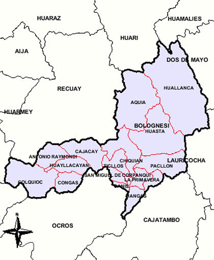 MAPA DE LA PROVINCIA DE BOLOGNESI