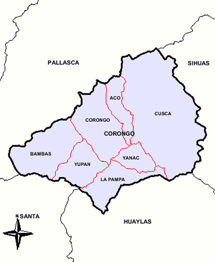 MAPA DE LA PROVINCIA DE CORONGO