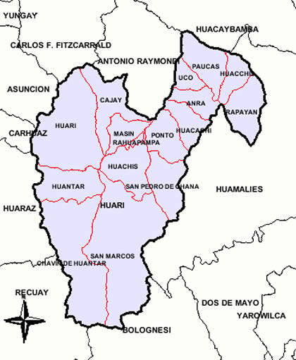 MAPA DE LA PROVINCIA DE HUARI