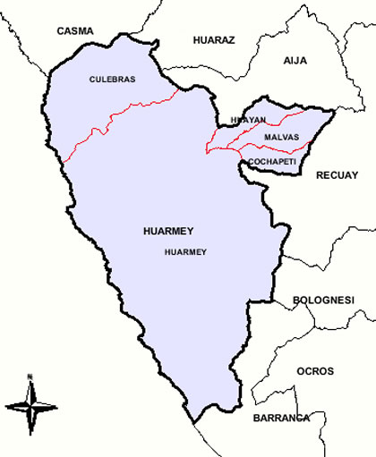 MAPA DE LA PROVINCIA DE HUARMEY