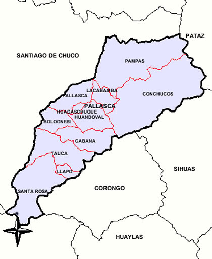 MAPA DE LA PROVINCIA DE PALLASCA