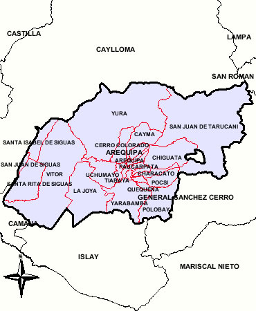 MAPA DE LA PROVINCIA DE AREQUIPA