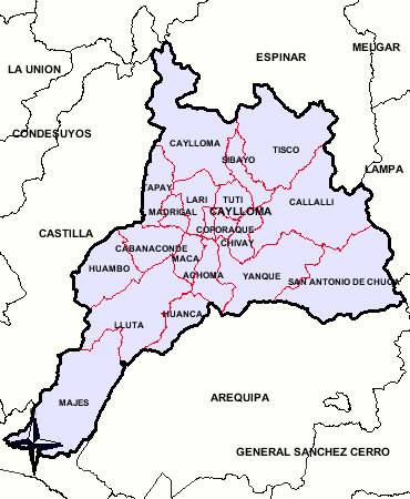 MAPA DE LA PROVINCIA DE CAYLLOMA