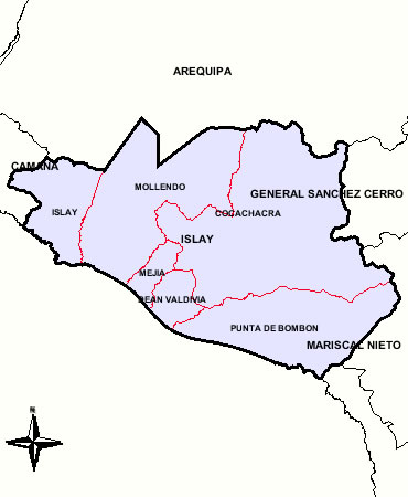 MAPA DE LA PROVINCIA DE ISLAY