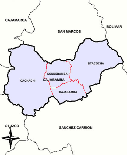 MAPA DE LA PROVINCIA DE CAJABAMBA