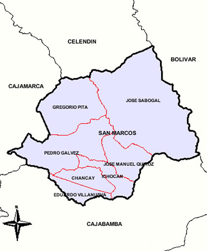 MAPA DE LA PROVINCIA DE SAN MARCOS