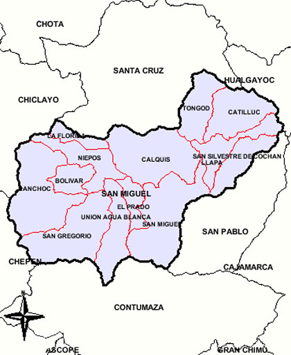 MAPA DE LA PROVINCIA DE SAN MIGUEL