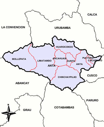 Mapa de la Provincia de Anta