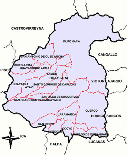 MAPA DE LA PROVINCIA DE HUAYTARA