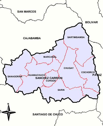 MAPA DE LA PROVINCIA DE SANCHEZ CARRION