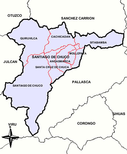 MAPA DE LA PROVINCIA DE SANTIAGO DE CHUCO