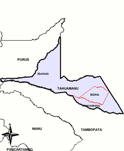 MAPA DE LA PROVINCIA DE TAHUAMANU