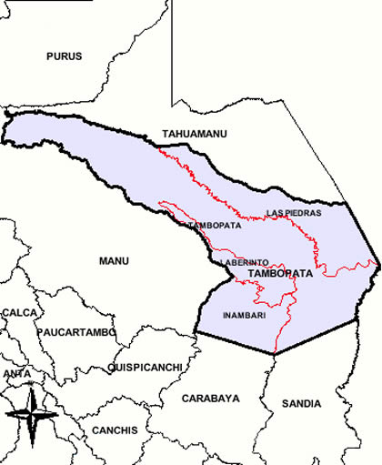 MAPA DE LA PROVINCIA DE TAMBOPATA