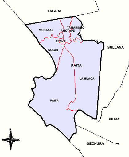 MAPA DE LA PROVINCIA DE PAITA