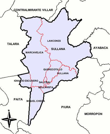 MAPA DE LA PROVINCIA DE SULLANA