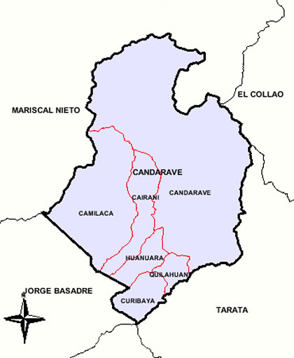 MAPA DE LA PROVINCIA DE CANDARAVE